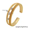 Distrito Lu Pulsera Hueca con Hebilla Doble de Herradura Estilo Ins Personalidad de Moda Joyería de Mano Chapada en Cobre con Oro de 18K