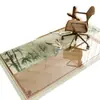 Novo tapete de piso transparente estilo chinês em PVC para estudo, lavável e fácil de limpar, adequado para mesas de computador e cadeiras giratórias, antiderrapante, resistente ao desgaste e à prova d'água