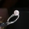 Accesorios DIY Plata de Ley S925 Anillo Sencillo Clásico con Montura para Perla Base de Anillo Hecha a Mano Semiacabado Versátil 8-9