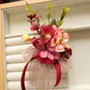 Art Accord 358 Artigos para Casamento Banquete Flor Artificial para Convidados Lapela do Noivo Flor de Mão Vermelho Rosa