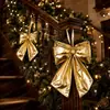 Lazo Dorado Brillante de Alta Gama para Navidad, Adorno para Árbol de Navidad, Accesorio Decorativo para Fiesta Navideña en Escaparate de Centro Comercial