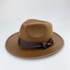 Sombreros de Jazz de Ala Ancha de Lana de Moda Otoño e Invierno Europeos y Americanos Transfronterizos para Hombres y Mujeres Sombreros de Fieltro Sombreros de Jazz de Ala Ancha de 9 cm de Ancho para Adultos