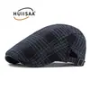 Gorra Plana a Cuadros Retro Estilo Japonés Boina Retro Británica Gorra de Béisbol Transpirable Casual de Verano para Hombre y Mujer