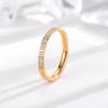 Anillo de acero de titanio con microincrustación CNC simple de lujo ligero, diez diamantes, para mujer, oro rosa de 18 quilates, no se decolora, anillo para parejas, joyería de moda