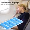 Paquete de 20 Tapones para Dormir de Silicona Azul para Niños, Antirruido, Impermeables para Natación, Tapones de Silicona en Caja Cuadrada