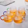 Taza Martillo de Vidrio de Borosilicato Alto al por Mayor Estilo Japonés Simple Taza de Café Martillo Taza Martillo de Vidrio de Borosilicato Alto con Mango de Color