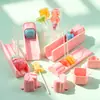 Série criativa de moldes para pirulitos com padrões compostos, cortadores de fondant, designs realistas, formas de nuvem poligonais e vários designs tridimensionais