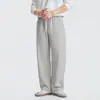 Calça casual ampla e fluida estilo Khmer Yizhi para homens, outono de 2026, cor sólida, caimento solto, versátil, calça reta moderna para o dia a dia