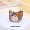 Nuevo Estilo Coreano Tela Cuadros Lindo Sonriente Oso Retro Cabeza Disfraz Tocado Pasador Joyería Accesorios Mayoreo