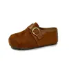 Otoño Boken 2026 Pantuflas Perezosas Pantuflas Para Mujer Nueva Ropa Exterior Media Slip-on Suela Gruesa Aumentador de Altura Punta Cerrada Casual