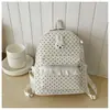 Nova Mochila Fofa Desenho Animado Estrela Bolinhas Estilo Coreano Versátil Pelúcia Grande Capacidade Bolsa Escolar Mochila para Menina de Faculdade