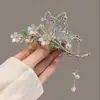Grampo de Cabelo Lírio-do-Vale com Franjas, Presilha de Tubarão para Cabelo Feminino, Presilha de Garra para Parte de Trás da Cabeça, Acessório de Cabelo Exquisito de Alta Qualidade