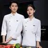 Conjunto de Ropa de Trabajo de Alta Gama para Chef de Manga Larga para Restaurantes Chinos y Occidentales, Hoteles, Cocinas Traseras, Uniforme de Chef Principal, Otoño/Invierno, Transpirable