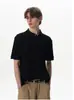 Camiseta Básica de Malha de Manga Curta com Gola Redonda, Respirável, Três Cores, Cristal, Estilo Americano Retrô Old Money, Versão Boxy para Homens