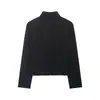 Moda Femenina Transfronteriza 2026 Nuevo Elegante y Estiloso Negro Nuevo Estilo Chino Estilo Nacional Abrigo Corto con Botones de Cuerno