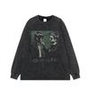 OASIS Lavado en Aerosol Directo Para Hacer Vieja Banda Oasis Retro Gris Americano Street Punk Rock Suelto Manga Larga Corta Camiseta