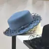 Sombrero de Fieltro de Moda con Rejilla, Lazo, Estilo Japonés, Casual Retro, Lana, Copa Plana, Ala Plana, para Otoño e Invierno