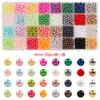 Juego de Perlas de Imitación Perforadas de Color Gradiente de 24/32 Compartimentos para Pulsera, Collar, Joyería, Accesorios, Cuentas Decorativas para Ropa