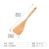 Juego de Cuchara y Espátula para Cocinar de Madera Maciza de Mango Largo Más Vendido Transfronterizo, Espátula Grande de Madera de Acacia Antiadherente para Sartén, Cuchara para Sopa, Cuchara para Arroz de Madera Maciza