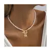 Novo Design Europeu e Americano 26 Letras Quadrado Cristal Zircônia Incrustado Pingente Cruz Fivela Ote Colar com Contas Elegante Elegante