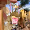 Gato Rosa para Snacks Lindo Pegamento de Crema Accesorios Resina DIY Colgante Pequeño Accesorios para Muñecos de Algodón Decoración para Bolso Pequeño Cruzado