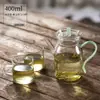 Tetera para uso doméstico con filtro, tetera Song estilo antiguo, juego de té, cafetera de té, transparente con tapa, asa colorida, tetera pequeña de mano