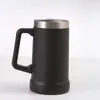 Taza de Cerveza de 24 oz Acero Inoxidable 304 Taza de Doble Pared con Aislamiento al Vacío Gran Capacidad Portátil para Oficina con Asa