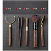 Pinzas para Té de Bambú Accesorios para Juego de Té Japonés Ceremonia del Té Juego de Seis Piezas Pinzas Pinza para Taza de Té Juego de 6 Piezas Cubo Decoración Tela Fábrica