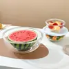 Caixa de Armazenamento de Frutas Portátil Redonda com Tampa de Vidro Borossilicato Alto para Conservação Fresca, Piquenique, Uso Externo, Atacado, Exportação