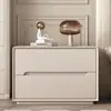 Nueva Mesa de Noche Minimalista Italiana, Gabinete de Noche de Doble Cajón Sin Ensamblaje, Gabinete de Almacenamiento de Piso de Lujo Ligero para Dormitorio del Hogar