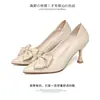 Zapatos de tacón de aguja de punta fina de corte bajo, cómodos y a la moda, para mujer, estilo arroz suave, para ir al trabajo, Novedad Primavera/Otoño 2026