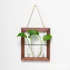 Suporte de madeira para flores para rabanete verde hidropônico criativo montado na parede Display de plantas de parede suporte de madeira haste em forma de U decoração estilo ins