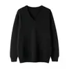 24 Otoño Invierno Nuevo Suéter de Cachemira para Hombre Cuello en V Jersey Color Sólido Tejido Casual de Negocios Manga Larga Tejido Base Suéter de Lana