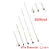 200/Paquete 20-70mm aguja de bola de acero inoxidable aguja redonda 9 pines aguja plana accesorios para joyería DIY al por mayor