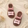 Sandalias de Princesa Mariposa para Niñas Suela Suave Antideslizantes Velcro Punta Abierta Retro Zapatos de Playa para Niños