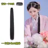 Tocado Hanfu pieza de peluca de barba de maíz de vestuario antiguo extensión de cabello estilo antiguo cabello largo liso sin nudos fila de cabello de una pieza modelado