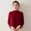 25 Suéter de Cachemira Otoño e Invierno para Mujer Cuello Semitortuga Manga Raglán Suéter Top Interior Camisa Básica de Punto para Vestir Suelta y Ceñida