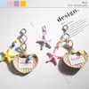 Chaveiro Ventilador Estrela do Mar Série Oceano Pingente Fofo Nicho Decoração de Mochila para Meninas Estilo Férias na Praia