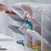 Procesamiento y Personalización/Ins Caja de Almacenamiento de Escritorio Simple Dibujos Animados Cuatro Compartimentos Portalápices Inclinado Caja de Almacenamiento para Brochas de Maquillaje Lápiz Labial