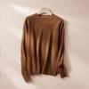 Suéter de Lana para Mujer Tejido Cuello Redondo Sin Costuras Color Sólido Holgado Casual Jersey de Cachemir para Calidez en Invierno