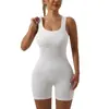 Shorts de una pieza con rosca transfronterizos europeos y americanos, Ropa deportiva elástica sin costuras, Ropa de yoga de una pieza para fitness, Traje de una pieza