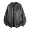 Estilo perezoso suelto casual versátil cuello redondo cárdigan de punto para hombre otoño versión coreana suéter abrigo de moda para hombre primavera otoño