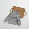 Camiseta Básica de Niños Primavera y Otoño Cuello Alto Medio Estilo Coreano Manga Larga Prenda Interior para Niños y Niñas Versátil Color Sólido Rayas Al por Mayor