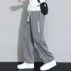 Pantalones Casuales Frescos de Seda de Hielo para Hombre, de Fabricante Original, Tallas Grandes de Verano, Holgados, de Secado Rápido, Deportivos, Versátiles para Adolescentes