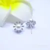 Nuevos pendientes de botón de girasol y perla estilo coreano para mujer, pendientes de línea geométrica microincrustados con circonita de lujo ligero de alta calidad, venta al por mayor