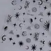 Adesivos de Unha Estrela e Lua Planos 3D Hot Stamping Dourado e Prateado Deus Sol Estrela e Lua Adesivos de Unha Joias Estilo Dh