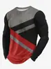 Camiseta casual cómoda de manga larga para hombre, bloques de color blanco y negro, estampado de cara sonriente, adecuada para vacaciones