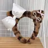 Diadema de Peluche con Orejas de Gato y Lazo con Estampado de Leopardo Dulce y Fresca para Mujer, Pinza para el Cabello de Dibujos Animados Linda, Diadema para Lavarse la Cara para Otoño e Invierno