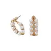 Pendientes de Zirconia y Perla Estilo Retro Francés Aguja de Plata, Lujo Ligero, Gama Alta, Pendientes Sencillos, Exquisitos, Modernos, Versátiles para Mujer