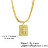 Colar Masculino Europeu e Americano Transfronteiriço de Ouro 18K Marca Quadrada Aço Inoxidável 26 Letras Osso de Cobra Estilo Retrô Hip-Hop Colar Feminino com Letra